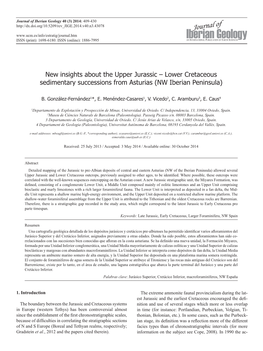 Lower Cretaceous Sedimentary Successions from Asturias (NW Iberian Peninsula)