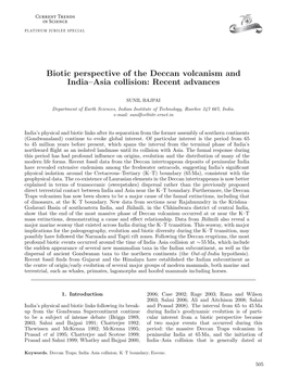 Biotic Perspective of the Deccan Volcanism and India–Asia Collision: Recent Advances