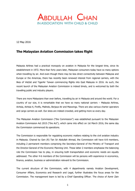 The Malaysian Aviation Commission Takes Flight