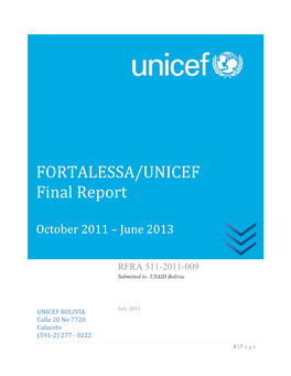 FORTALESSA/UNICEF Final Report