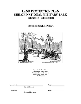 Land Protection Plan, Shiloh National Military Park, Tennessee-Mississippi