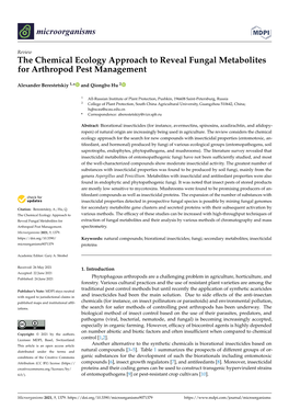 The Chemical Ecology Approach to Reveal Fungal Metabolites for Arthropod Pest Management