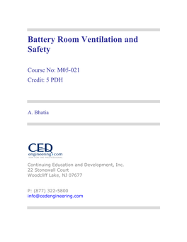 Battery Room Ventilation and Safety