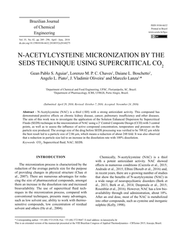 N-Acetylcysteine Micronization by the SEDS Technique Using Supercritical CO2 291