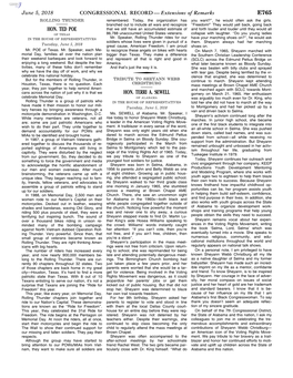 CONGRESSIONAL RECORD— Extensions of Remarks E765 HON. TED POE HON. TERRI A. SEWELL