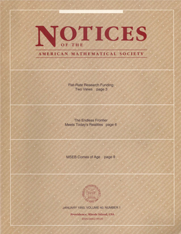 NOTICES of the AMERICAN MATHEMATICAL SOCIETY Flat-Rate Funding at NSF