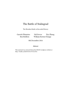 The Battle of Stalingrad