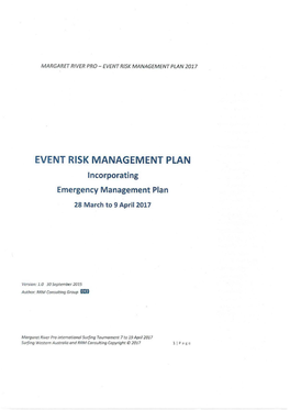 Event Risk Management Plan 2017