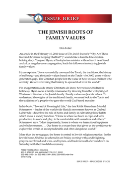 The Jewish Roots of Family Values