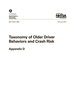 Taxonomy of Older Driver Behaviors and Crash Risk