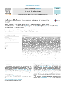 Organic Geochemistry 100 (2016) 89–100