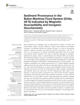 Sediment Provenance in the Baker-Martínez Fjord