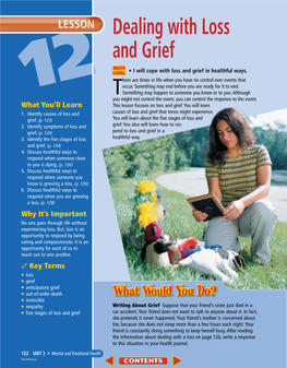 Lesson 12 Dealing with Loss and Grief