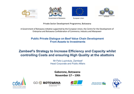 Zambeef's Strategy to Increase Efficiency and Capacity Whilst