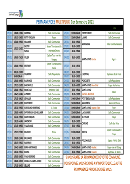 Planning Annuel Permanences Multiflux 2021 2