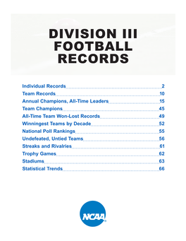 Division Iii Football Records