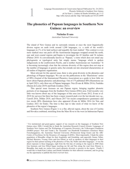 The Phonetics of Papuan Languages in Southern New Guinea: an Overview