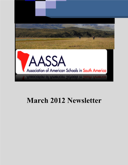 March 2012 Newsletter