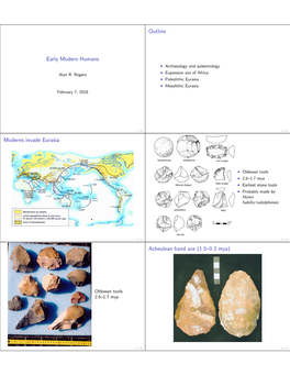 Early Modern Humans Outline Moderns Invade Eurasia Acheulean