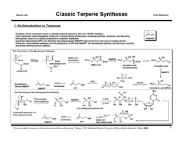 Classic Terpene Syntheses