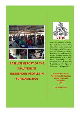 Baseline Report of the Situation of Indigenous Peoples in Suriname 2020