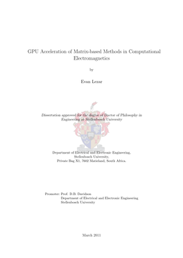 GPU Acceleration of Matrix-Based Methods in Computational Electromagnetics