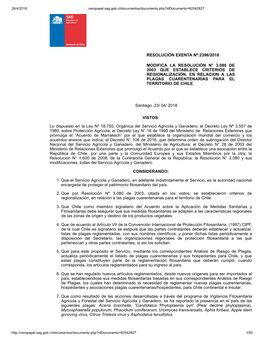 Resolución Exenta Nº:2396/2018 Modifica La Resolución N° 3.080 De 2003 Que Establece Criterios De Regionalización, En Relac