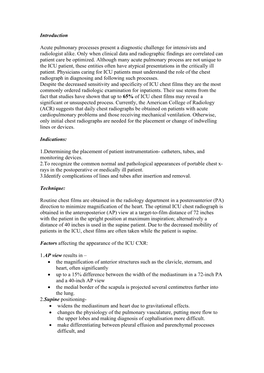 Rapid Interpretation of Chest X-Rays by Intensive Care Physicians And