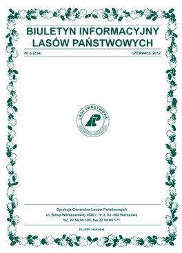 BIULETYN INFORMACYJNY LASÓW PAŃSTWOWYCH Nr 6 (234) CZERWIEC 2012