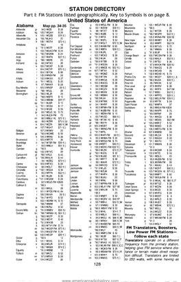 STATION DIRECTORY Part I: FM Stations Listed Geographically