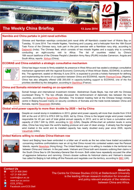 The Weekly China Briefing Briefing China Weekly the 13 June 2014 2014 June 13