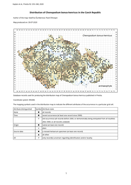 1 Distribution of Chenopodium Bonus-Henricus in the Czech