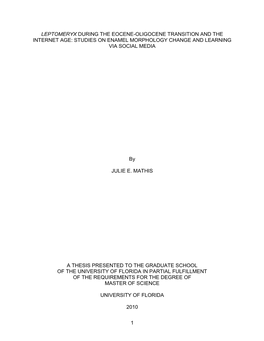 University of Florida Thesis Or Dissertation Formatting