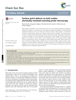 Surface Point Defects on Bulk Oxides: Atomically-Resolved Scanning Probe Microscopy Cite This: Chem