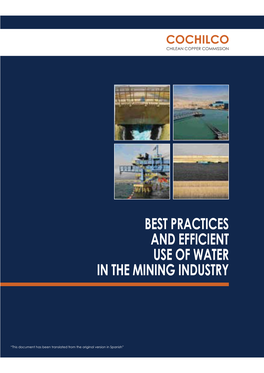 Best Practices and Efficient Use of Water in the Mining Industry