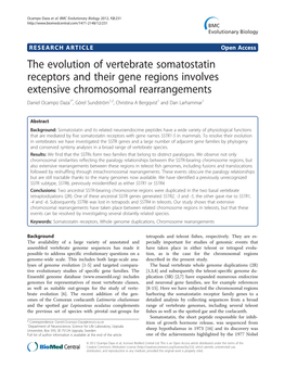 The Evolution of Vertebrate Somatostatin Receptors and Their