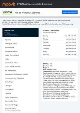 279W Bus Time Schedule & Line Route