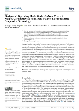 Design and Operating Mode Study of a New Concept Maglev Car Employing Permanent Magnet Electrodynamic Suspension Technology