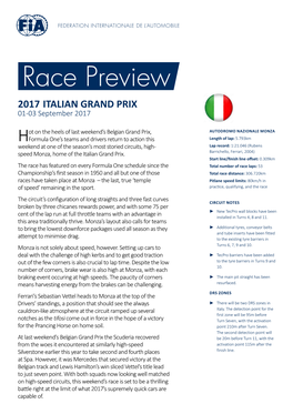 2017 ITALIAN GRAND PRIX 01-03 September 2017