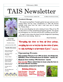 February 2021 Newsletter