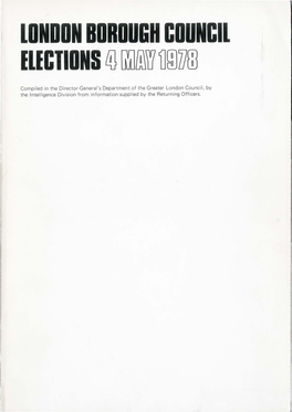 London Borough Council Elections 4 May 1978