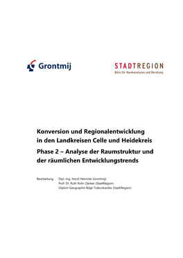 Analyse Der Raumstruktur Und Der Räumlichen Entwicklungstrends