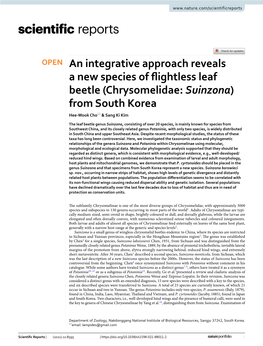 (Chrysomelidae: Suinzona) from South Korea Hee‑Wook Cho* & Sang Ki Kim