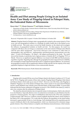 Health and Diet Among People Living in an Isolated Area: Case Study of Pingelap Island in Pohnpei State, the Federated States of Micronesia