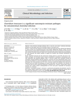 Clostridium Innocuum Is a Significant Vancomycin-Resistant Pathogen For