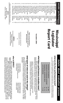 Legislator Report Card – 2004