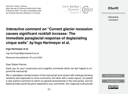 Current Glacier Recession Causes Significant Rockfall Increase: The