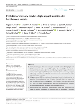 Impact Invasions by Herbivorous Insects