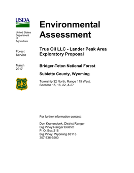 Environmental Assessment Record