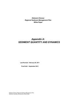 Sediment Quantity and Dynamics